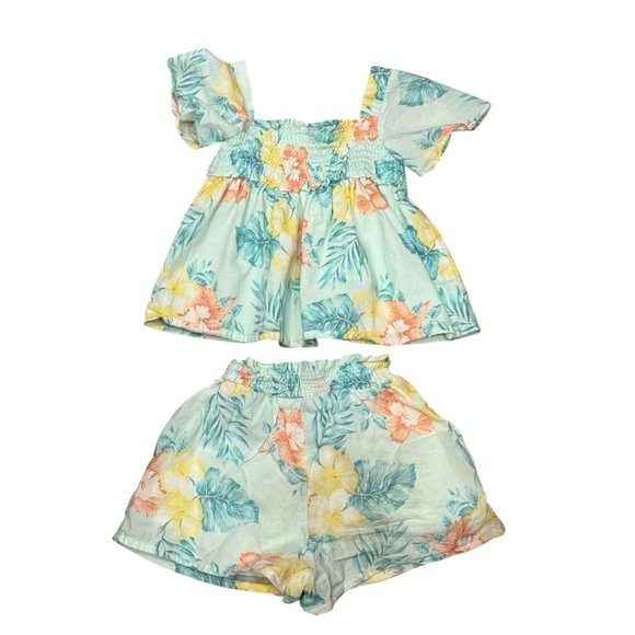 Janie and Jack Two-Piece Floral Tropical Shorts Set – Size 12-18 Months - Picture 3 of 4